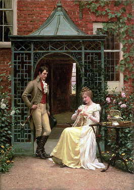 'On the Threshold' by Edmund Blair Leighton, 1900